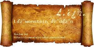 Löwenstein Ödön névjegykártya